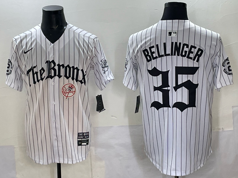 Men New York Yankees #35 Bellinger White Nike  2025 MLB Jersey style 001